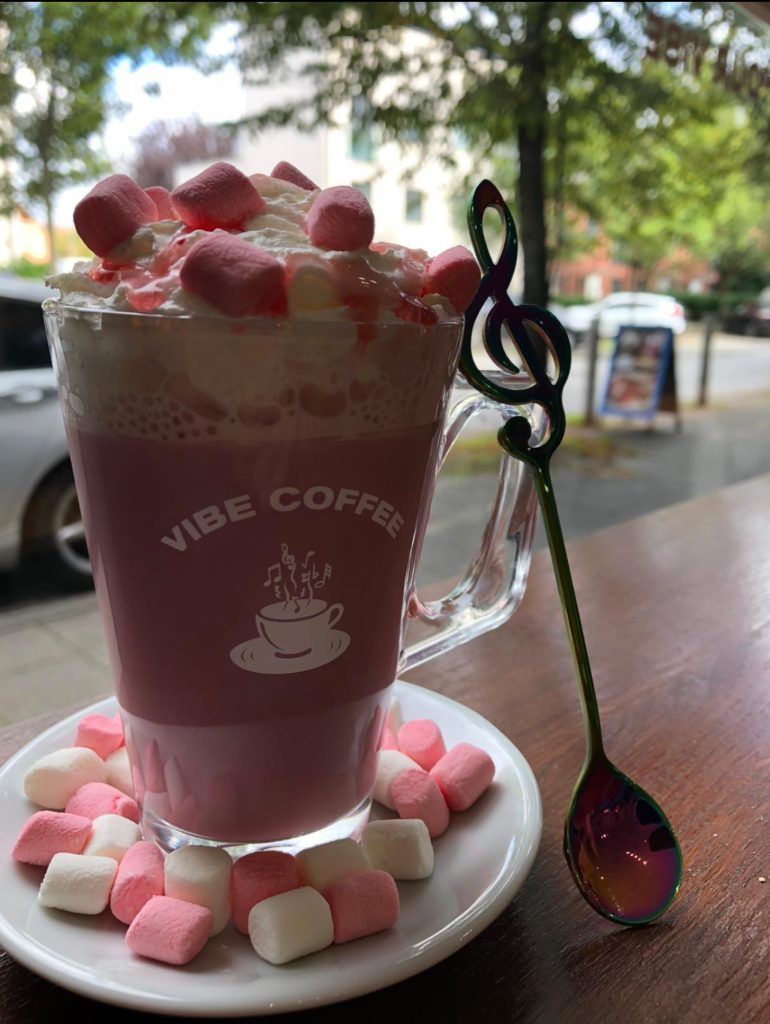 Vibe Coffee signature drink with marshmallows